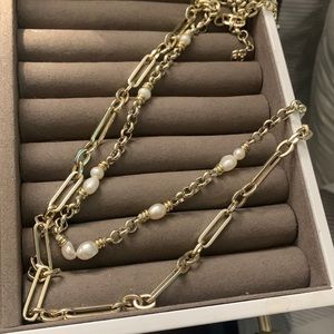 Kendra Scott Mollie double chain convertible necklace gold